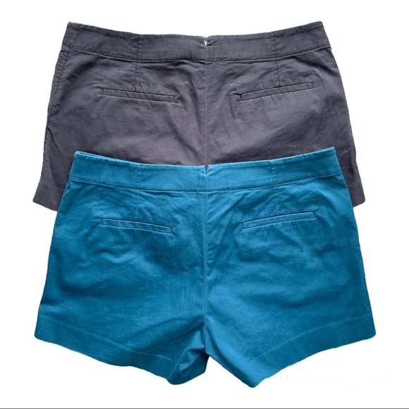 J. Crew 4” Inch Esplanade Shorts - 2 Pair Black & Teal Size 8 - Picture 2 of 5